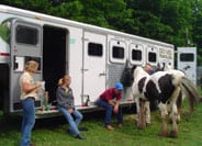 Trish, Vonnie, Daniel adn Rhonda ride for a good cause. Angel adn Molly were the only Gypsy horses there!